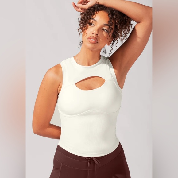POPFLEX Ivory / Cream Peekaboo Tank 🤍 - Picture 1 of 6